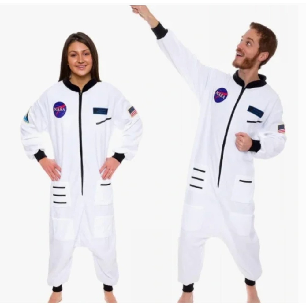 Funziez NASA Astronaut  Onesie‎ XS Extra Small White Jumpsuit Costume Halloween
